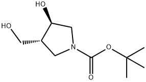 (3R,4R)-3-羟基-4-(羟甲基)吡咯烷-1-羧酸叔丁酯, 635319-09-4, 结构式