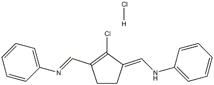 N-[[2-Chloro-3-[(phenylamino)methylene]-1-cyclopenten-1-yl]methylene]-benzenamine monohydrochloride  Struktur