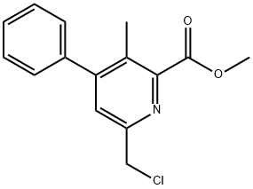 6-(氯甲基)-3-甲基-4-苯基吡啶甲酸甲酯, 64035-45-6, 结构式