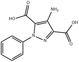 4-氨基-1-苯基-1H-吡唑-3,5-二羧酸, 64299-23-6, 结构式