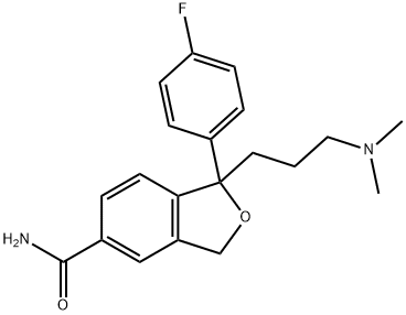 1-[3-(DIMETHYLAMINO)PROPYL]-1-(4-FLUOROPHENYL)-1,3-DIHYDRO-5-ISOBENZOFURANCARBOXAMIDE Structure