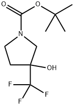 3-羟基-3-(三氟甲基)吡咯烷-1-甲酸叔丁酯 结构式