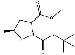 (2R,4S)-4-フルオロピロリジン-1,2-ニカルボン酸1-TERT-ブチル2-メチル 化学構造式