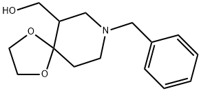 6-羟甲基-8-苄基-1,4-二氧-8-氮杂[4.5]癸烷, 64996-15-2, 结构式