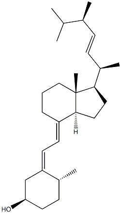 (3beta,5Z,7E,10alpha,22E)-9,10-Secoergosta-5,7,22-trien-3-ol Struktur