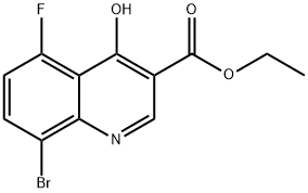 8-BroMo-5-fluoro-4-hydroxy-quinoline-3-carboxylic acid ethyl ester 化学構造式