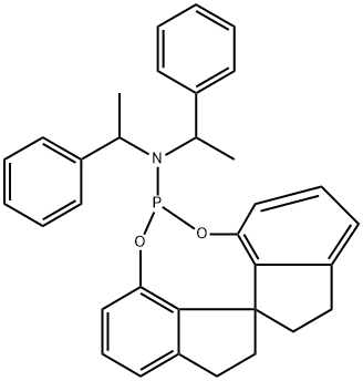 (11AR)-N,N-双((S)-1-苯乙基)-4,5,6,7-四氢二茚并[7,1-DE:1',7'-FG][1,3,2]二氧杂磷杂环辛-12-胺,656233-47-5,结构式