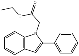 2-フェニル-1H-インドール-1-酢酸エチル 化学構造式