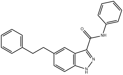5-苯乙基-N-苯基-1氢-吲唑-3-甲酰胺, 660823-13-2, 结构式