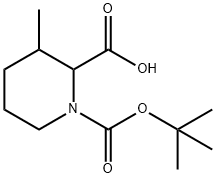 1-(tert-Butoxycarbonyl)-3-Methylpiperidine-2-carboxylic acid 化学構造式
