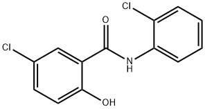 5-クロロ-N-(2-クロロフェニル)-2-ヒドロキシベンズアミド 化学構造式