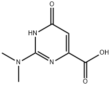 2-(DIMETHYLAMINO)-6-OXO-1,6-DIHYDROPYRIMIDINE-4-CARBOXYLIC ACID, 6635-66-1, 结构式