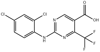2-(2,4-dichlorophenylaMino)-4-trifluoroMethyl-pyriMidine-5-carboxylic acid Struktur