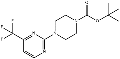 1-Piperazinecarboxylic acid, 4-[4-(trifluoromethyl)-2-pyrimidinyl]-, 1,1-dimethylethyl ester Struktur