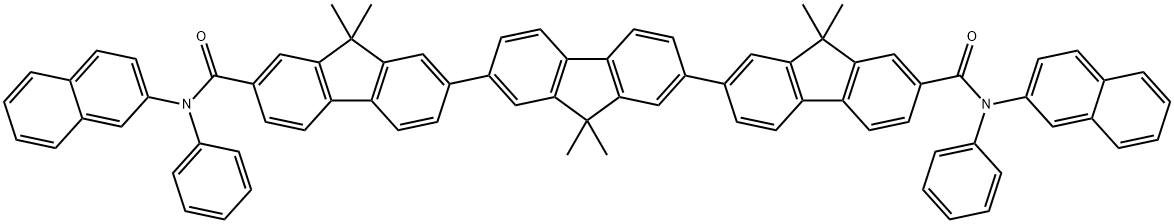 BNP3FL , N,N'-Bis(naphthalen-2-yl)-N,N'-bis(phenyl)-tris-(9,9- Structure