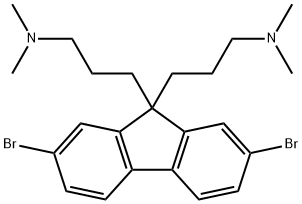 2,7-ジブロモ-9,9-ビス[3-(ジメチルアミノ)プロピル]フルオレン 化学構造式