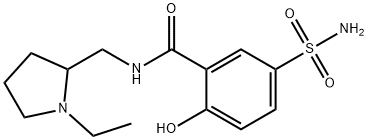 5-(Aminosulfonyl)-N-[(1-ethyl-2-pyrrolidinyl)methyl]-2-hydroxybenzamide Struktur