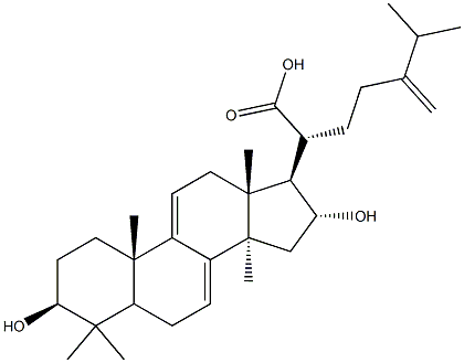 3β,16α-ジヒドロキシ-24-メチレン-5α-ラノスタ-7,9(11)-ジエン-21-酸 化学構造式