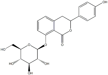ヒドランゲノール 8-O-グルコシド 化学構造式