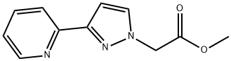 3-(2-ピリジニル)-1H-ピラゾール-1-酢酸メチル 化学構造式
