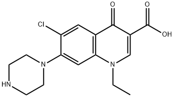 6-Chloro-1-Ethyl-4-Oxo-7-(Piperazin-1-yl)-1,4-Dihydroquinoline-3-Carboxylic acid Structure