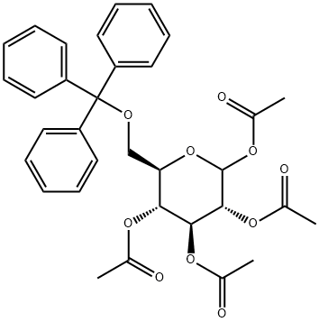 6-O-(TriphenylMethyl)-D-glucopyranose Tetraacetate Structure