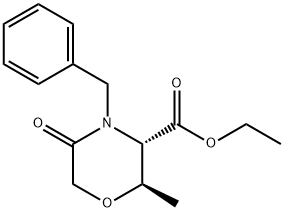 (2R,3S)-2-Methyl-5-oxo-4-(phenylMethyl)-3-Morpholinecarboxylic acid ethyl ester Structure