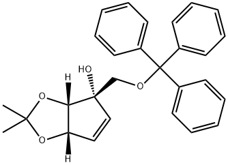4H-Cyclopenta-1,3-dioxol-4-ol, 3a,6a-dihydro-2,2-diMethyl-4-[(triphenylMethoxy)Methyl]-, (3aS,4S,6aS)- Struktur