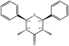3,5-二甲基-2,6-二苯基二氢-2H-吡喃-4(3H)-酮,68226-09-5,结构式