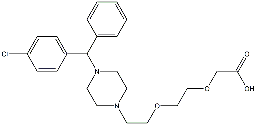Acetic acid, 2-[2-[2-[4-[(4- chlorophenyl)phenylMethyl]-1-piperazinyl]ethoxy]ethoxy]- Struktur