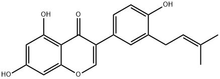 3'-二甲基烯丙基染料木黄酮 结构式