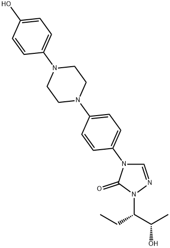 3H-1,2,4-Triazol-3-one, 2-[(1S,2S)-1-ethyl-2-hydroxypropyl]-2,4-dihydro-4-[4-[4-(4-hydroxyphenyl)-1-piperazinyl]phenyl]- Struktur