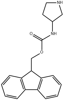 (9H-芴-9-基)甲基吡咯烷-3-基氨基甲酸酯 结构式