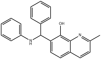 2-メチル-7-[フェニル(フェニルアミノ)メチル]-8-キノリノール 化学構造式