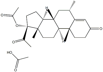 17-(アセチルオキシ)-6α-メチル-5β-プレグナン-3,20-ジオン 化学構造式