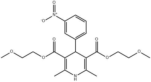 NIMODIPINE   RELATED  COMPOUND  B  (50 MG) (BIS(2-METHOXYETHYL) 2,6-DIMETHYL-4-(3-NITROPHE-NYL)-1,4-DIHYDROPYRIDINE-3,5-DICARBOXYLATE) (AS) Structure