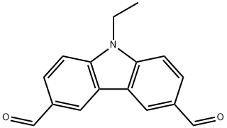 9-エチル-9H-カルバゾール-3,6-ジカルバルデヒド 化学構造式