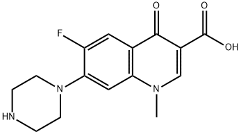 6-Fluoro-1,4-dihydro-1-methyl-4-oxo-7-(1-piperazinyl)-3-quinolinecarboxylic acid Struktur