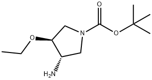 tert-butyl (trans)-3-amino-4-ethoxy-1-pyrrolidinecarboxylate(SALTDATA: FREE) Struktur