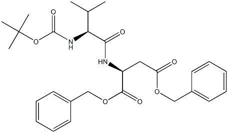 N-(TERT-BUTOXYCARBONYL)-L-VALYL-L-ASPARTIC ACID DIBENZYL ESTER Struktur