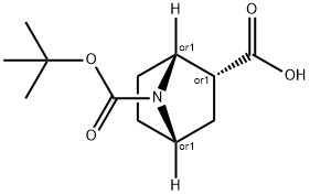 RAC-(1S,2S,4R)-7-(TERT-ブチルトキシカルボニル)-7-アザビシクロ[2.2.1]ヘプタン-2-カルボン酸 化学構造式