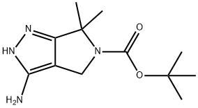 ピロロ[3,4-C]ピラゾール-5(4H)-カルボン酸, 3-アミノ-2,6-ジヒドロ-6,6-ジメチル-, 1,1-ジメチルエチルエステル 化学構造式