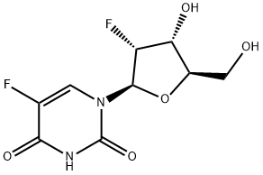5-fluoro-1-(2'-fluoro-2'-deoxyribofuranosyl)uracil 化学構造式
