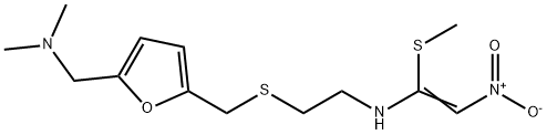 N,N-DiMethyl-5-[[[2-[[1-(Methylthio)-2-nitroethenyl]aMino]ethyl]thio]Methyl]-2-furanMethanaMine Structure
