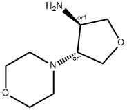 TRANS-4-(4-モルホリニル)テトラヒドロ-3-フランアミン 化学構造式