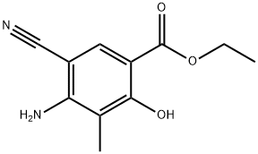 4-氨基-5-氰基-2-羟基-3-甲基苯甲酸乙酯 结构式