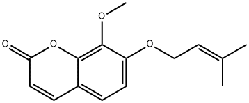 8-甲氧基-7-[(3-甲基-2-丁烯-1-基)氧基]-2H-1-苯并吡喃-2-酮, 73155-42-7, 结构式