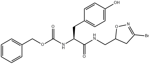 Benzyl (S)-1-((3-BroMo-4,5-Dihydroisoxazol-5-Yl)MethylaMino)-3-(4-Hydroxyphenyl)-1-Oxopropan-2-YlcarbaMate, 744198-19-4, 结构式