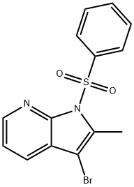 3-broMo-2-Methyl-1-(phenylsulfonyl)-1H-pyrrolo[2.3-b]pyridine Struktur