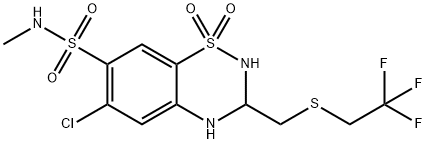 6-Chloro-3,4-dihydro-N-Methyl-3-[[(2,2,2-trifluoroethyl)thio]Methyl]-2H-1,2,4-benzothiadiazine-7-sulfonaMide 1,1-Dioxide Structure